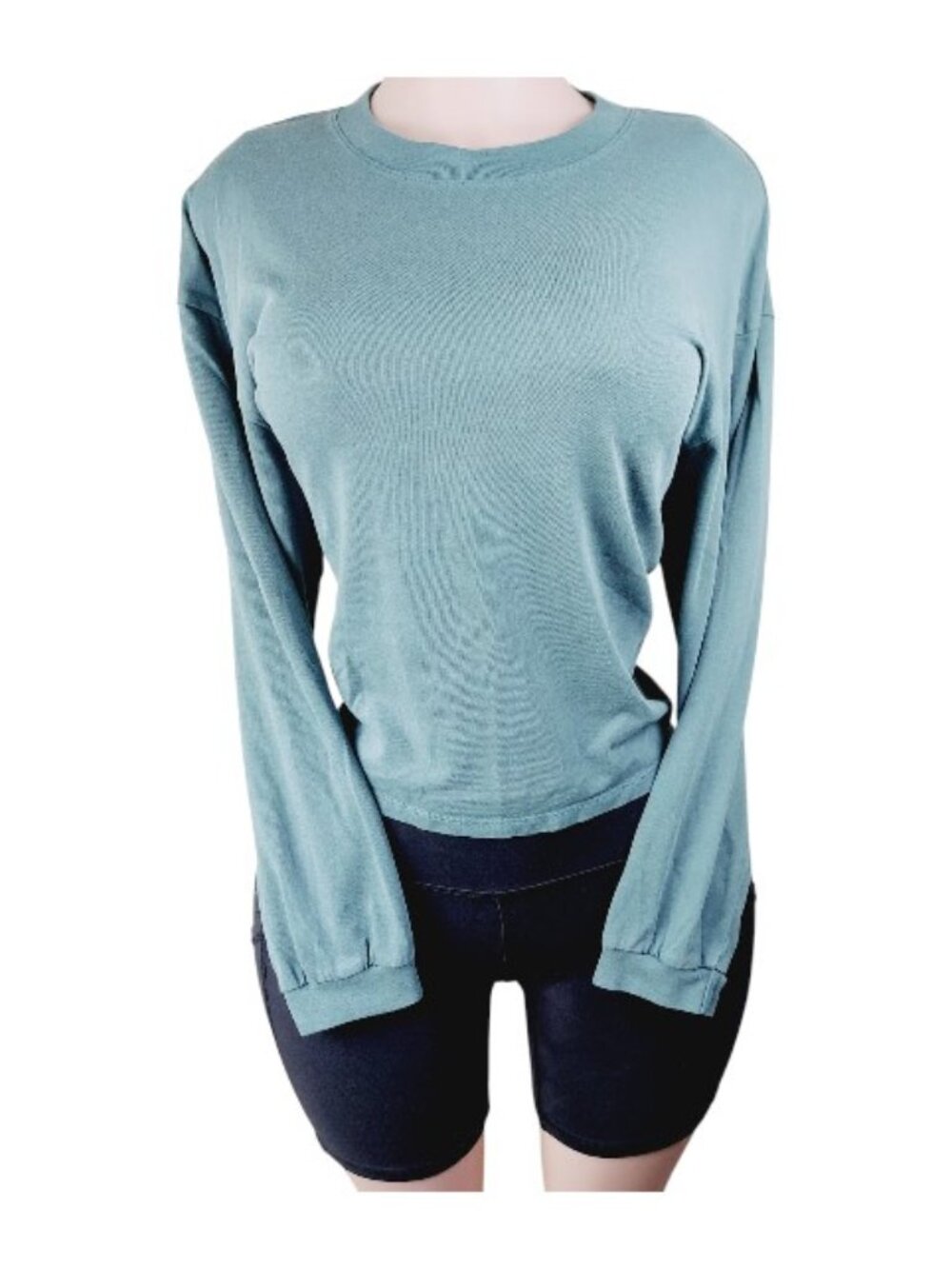 Madewell Women's Metal Blue Long Sleeve Crew Neck T-Shirt Size M